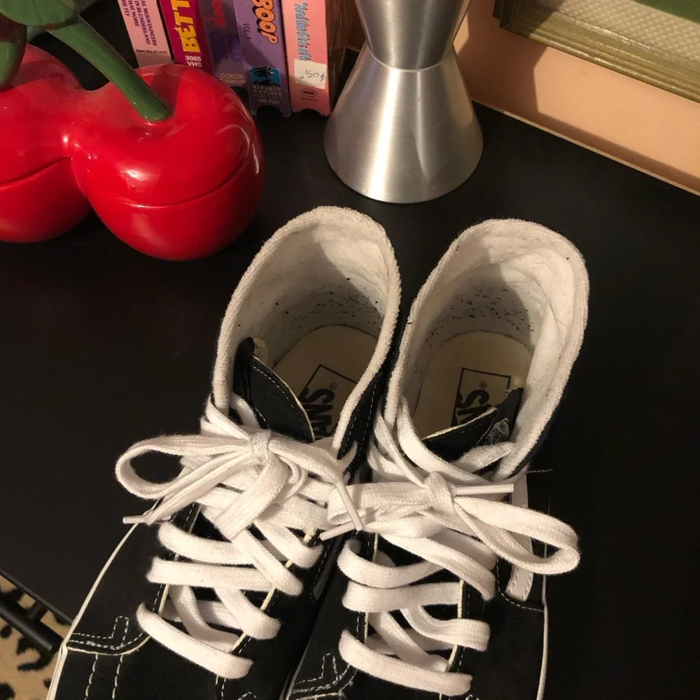 Vans Black & White High-Top Platform Sneakers